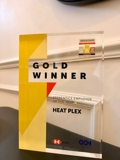Heat-Plex Gold Winner trophy — Apprentice Employer of the Year 2026